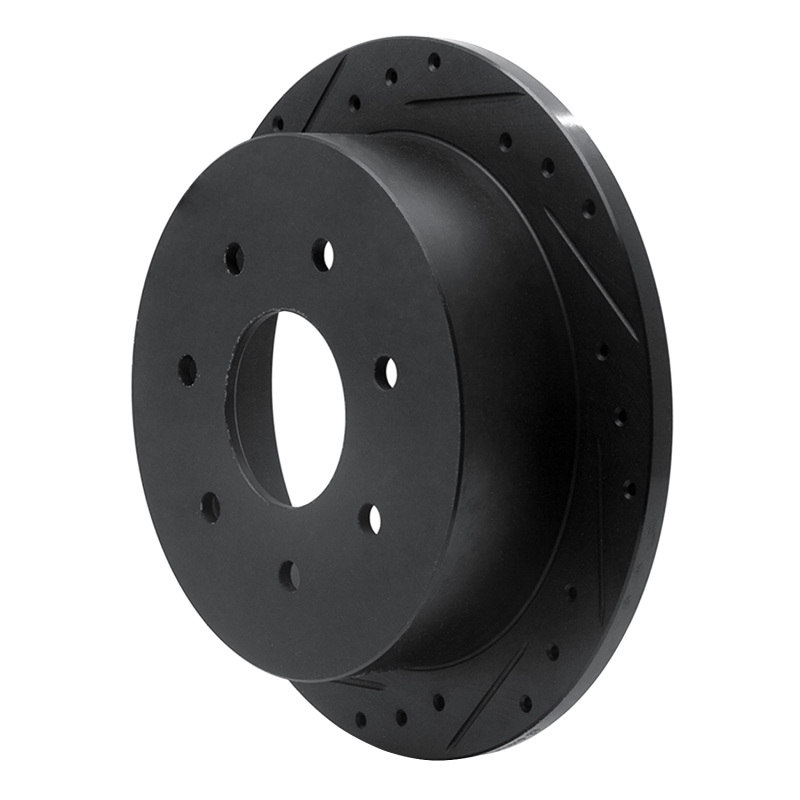 Ford F-150 Brake Rotor (1) - Rear Left - R1 Concepts - Drilled & Slotted - Black - `97-`04